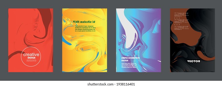 Artistic covers design. Creative colors backgrounds. Trendy futuristic design