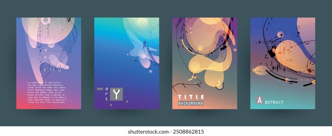 Artistic covers design. Creative colors backgrounds. Trendy futuristic design