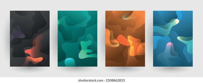Diseño de cubiertas artísticas. Fondos de colores creativos. Diseño futurista de moda