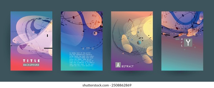 Diseño de cubiertas artísticas. Fondos de colores creativos. Diseño futurista de moda