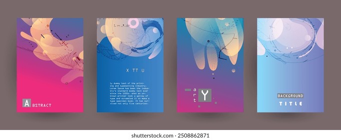 Artistic covers design. Creative colors backgrounds. Trendy futuristic design