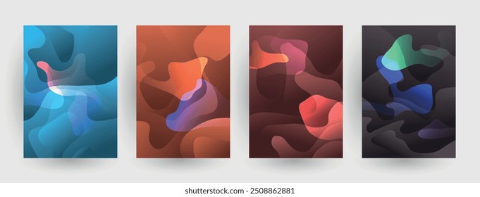 Artistic covers design. Creative colors backgrounds. Trendy futuristic design