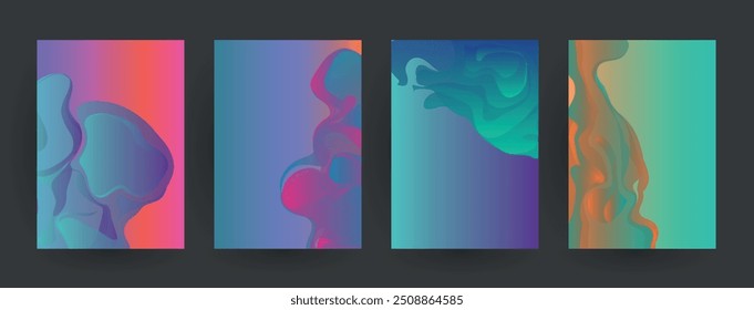 Artistic covers design. Creative colors backgrounds. Trendy futuristic design