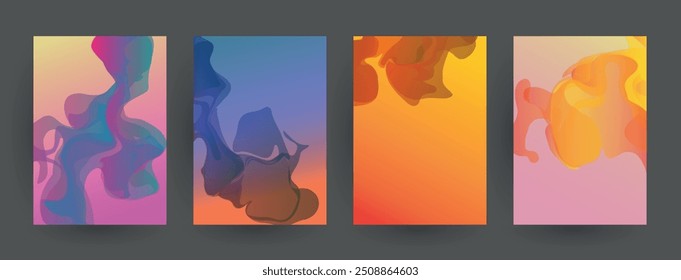 Artistic covers design. Creative colors backgrounds. Trendy futuristic design