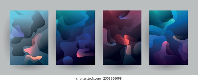 Artistic covers design. Creative colors backgrounds. Trendy futuristic design