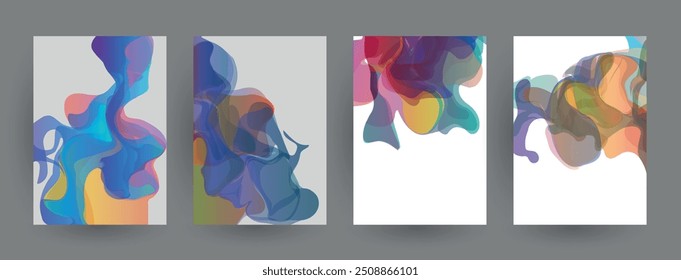 Design de capas artísticas. Planos de fundo de cores criativas. Design futurista moderno