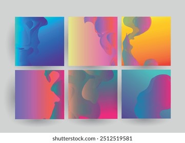Artistic covers design. Creative colors backgrounds. Trendy futuristic design