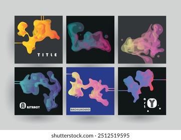Artistic covers design. Creative colors backgrounds. Trendy futuristic design