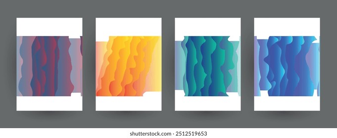 Design de capas artísticas. Planos de fundo de cores criativas. Design futurista moderno