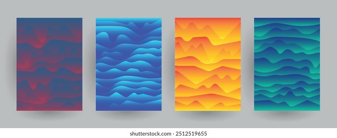 Artistic covers design. Creative colors backgrounds. Trendy futuristic design