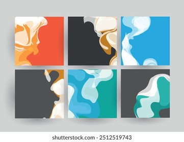 Design de capas artísticas. Planos de fundo de cores criativas. Design futurista moderno