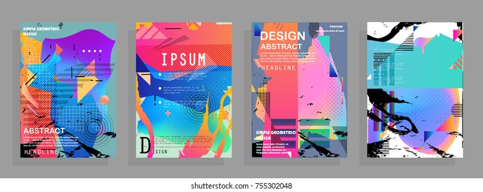 Artistic covers design. Creative colors backgrounds. Trendy futuristic design