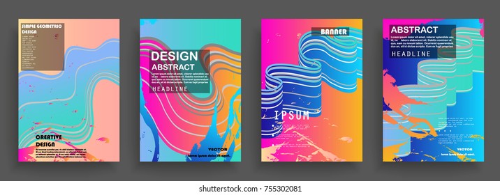 Artistic covers design. Creative colors backgrounds. Trendy futuristic design