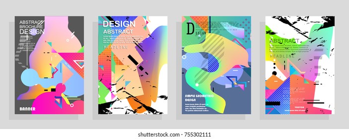 Artistic covers design. Creative colors backgrounds. Trendy futuristic design