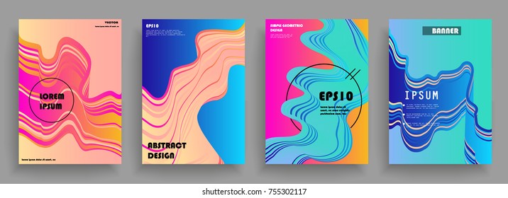 Artistic covers design. Creative colors backgrounds. Trendy futuristic design