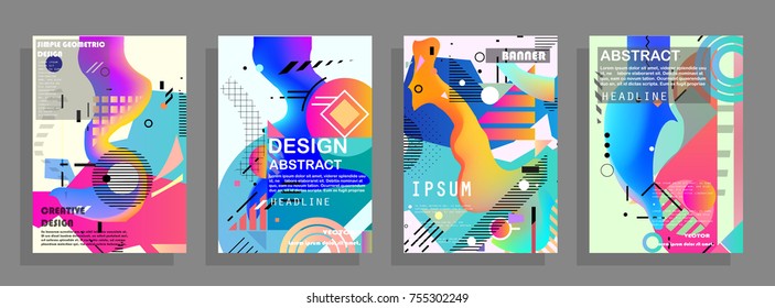 Artistic covers design. Creative colors backgrounds. Trendy futuristic design