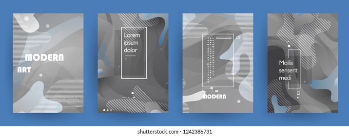 Artistic covers design. Creative cray backgrounds. Trendy futuristic design. Abstract shapes