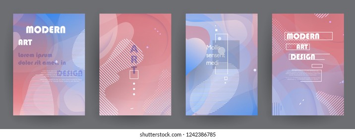 Artistic covers design. Creative cray backgrounds. Trendy futuristic design. Abstract shapes