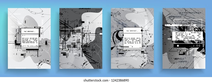 Artistic covers design. Creative cray backgrounds. Trendy futuristic design. Abstract shapes