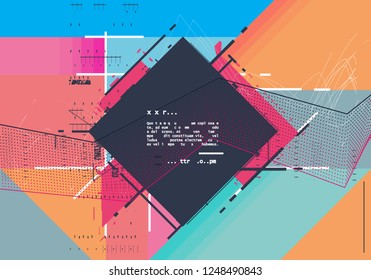 Artistic covers design. Creative geometric backgrounds. Trendy futuristic design. Modern abstract covers. Colorful shapes composition. Eps10 vector.