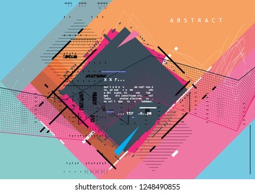 Artistic covers design. Creative geometric backgrounds. Trendy futuristic design. Modern abstract covers. Colorful shapes composition. Eps10 vector.