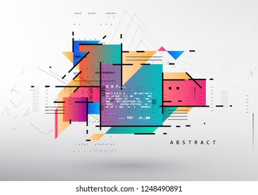 Artistic covers design. Creative geometric backgrounds. Trendy futuristic design. Modern abstract covers. Colorful shapes composition. Eps10 vector.