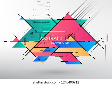 Artistic covers design. Creative geometric backgrounds. Trendy futuristic design. Modern abstract covers. Colorful shapes composition. Eps10 vector.