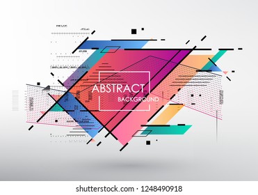 Artistic covers design. Creative geometric backgrounds. Trendy futuristic design. Modern abstract covers. Colorful shapes composition. Eps10 vector.