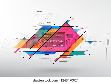 Artistic covers design. Creative geometric backgrounds. Trendy futuristic design. Modern abstract covers. Colorful shapes composition. Eps10 vector.