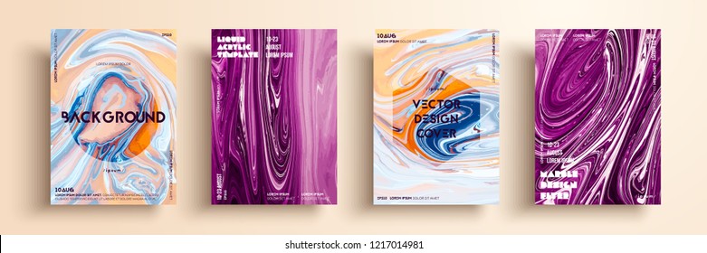 Artistic covers design. Liquid marble texture. Creative fluid colors backgrounds. Applicable for design covers, presentation, invitation, flyers, annual reports, posters and business cards