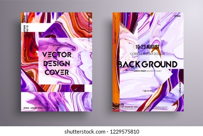 Artistic covers design. Liquid marble texture. Creative fluid colors backgrounds. Applicable for design covers, presentation, invitation, flyers, annual reports, posters and business cards