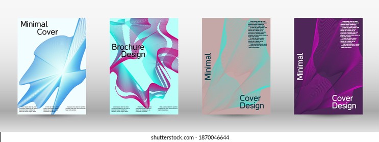 Artistic covers design. A set of modern abstract covers. Future futuristic template with abstract current forms for banner design, poster, booklet, report, journal. 