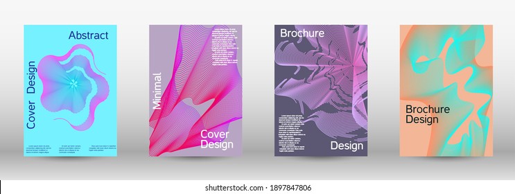 Diseño de cubiertas artísticas. Un conjunto de cubiertas abstractas modernas. Creativos fondos fluidos de formularios actuales para diseñar una portada abstracta, pancarta, afiche, folleto de moda.