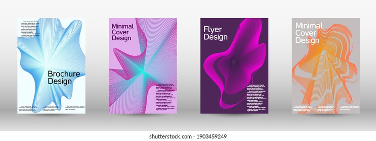 Artistic covers design. A set of modern abstract covers. Future futuristic template with abstract current forms for banner design, poster, booklet, report, journal. 