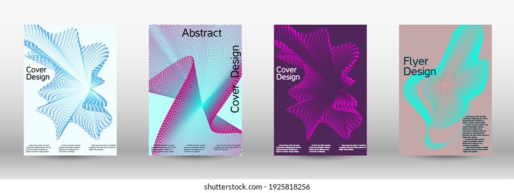 Artistic covers design. A set of modern abstract covers. Creative fluid backgrounds from current forms to design a fashionable abstract cover, banner, poster, booklet.
