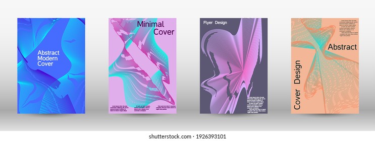 Diseño de cubiertas artísticas. Un conjunto de cubiertas abstractas modernas. Futura plantilla futurista con formularios abstractos actuales para diseño de banner, afiche, folleto, informe, diario. 