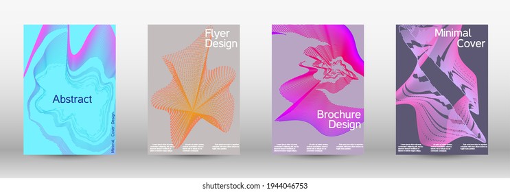 Artistic covers design. A set of modern abstract covers. Future futuristic template with abstract current forms for banner design, poster, booklet, report, journal. 