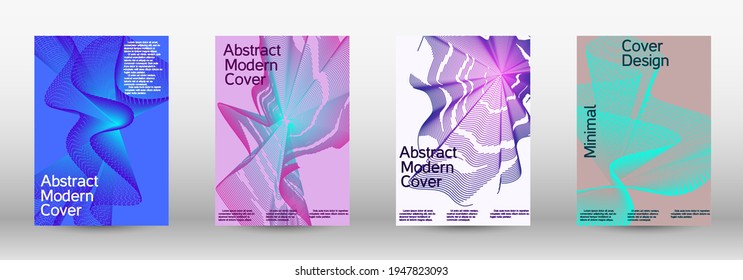 Artistic covers design. A set of modern abstract covers. Future futuristic template with abstract current forms for banner design, poster, booklet, report, journal. 