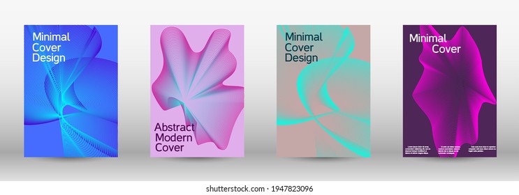 Artistic covers design. A set of modern abstract covers. Future futuristic template with abstract current forms for banner design, poster, booklet, report, journal. 
