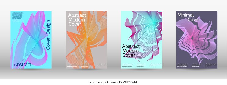 Künstlerisches Cover Design. Eine Reihe moderner abstrakter Cover. Zukünftige futuristische Vorlage mit abstrakten aktuellen Formularen für Bannerdesign, Poster, Broschüre, Bericht, Journal. 