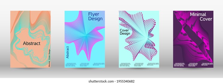 Artistic covers design. A set of modern abstract covers. Creative backgrounds from abstract lines to create a fashionable abstract cover, banner, poster, booklet.