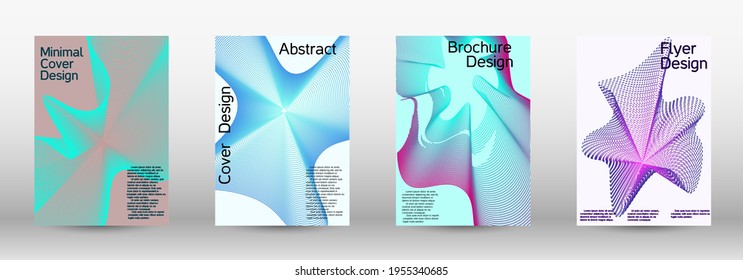 Artistic covers design. A set of modern abstract covers. Future futuristic template with abstract current forms for banner design, poster, booklet, report, journal. 