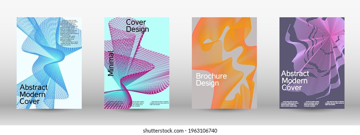 Artistic covers design. A set of modern abstract covers. Future futuristic template with abstract current forms for banner design, poster, booklet, report, journal. 