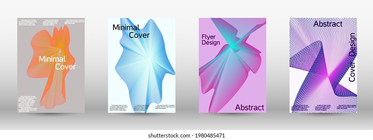 Artistic covers design. A set of modern abstract covers. Creative backgrounds from abstract lines to create a fashionable abstract cover, banner, poster, booklet.
