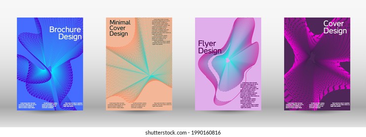 Artistic covers design. A set of modern abstract covers. Future futuristic template with abstract current forms for banner design, poster, booklet, report, journal. 