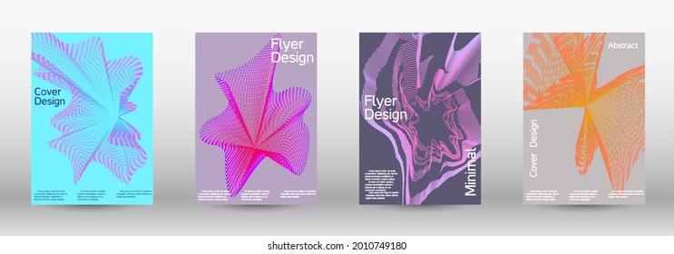 Artistic covers design. A set of modern abstract covers. Future futuristic template with abstract current forms for banner design, poster, booklet, report, journal. 