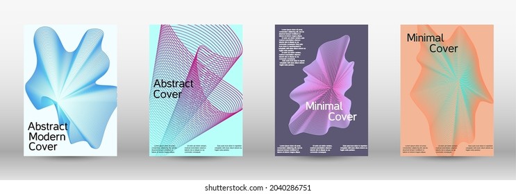 Künstlerisches Cover Design. Eine Reihe moderner abstrakter Cover. Kreative Hintergründe aus abstrakten Linien, um ein modisches abstraktes Cover, Banner, Poster, Booklet zu erstellen.