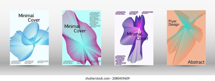 Artistic covers design. A set of modern abstract covers. Future futuristic template with abstract current forms for banner design, poster, booklet, report, journal. 