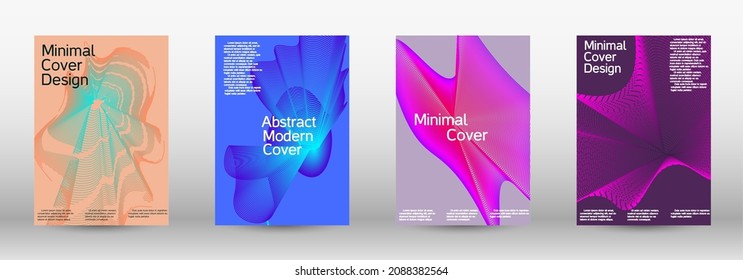 Artistic covers design. A set of modern abstract covers. Future futuristic template with abstract current forms for banner design, poster, booklet, report, journal. 