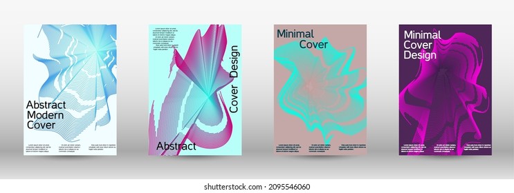 Diseño de cubiertas artísticas. Un conjunto de cubiertas abstractas modernas. Fondos creativos de líneas abstractas para crear una portada abstracta, pancarta, afiche, folleto de moda.